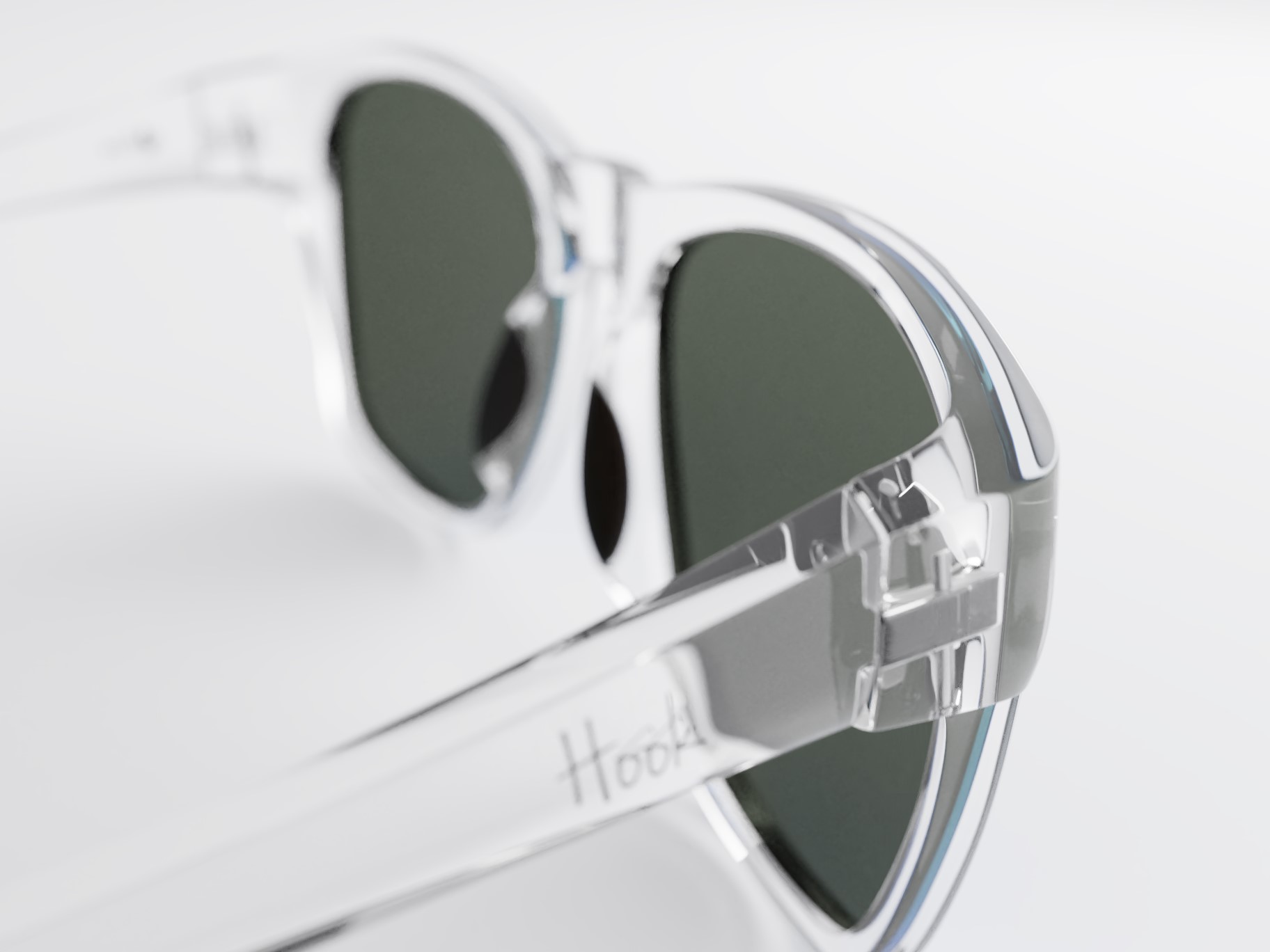 Glasses hinge detail close-up