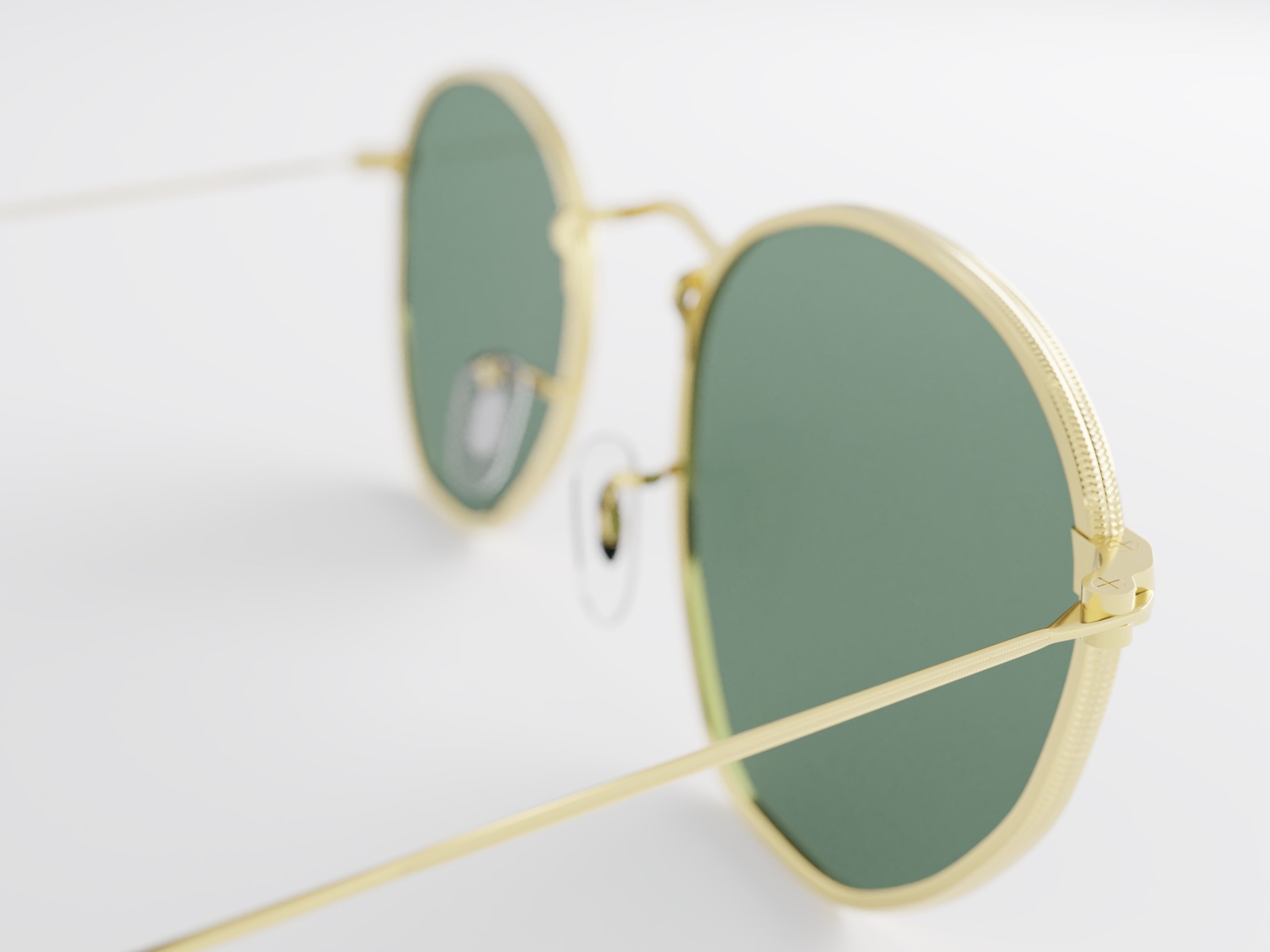 Glasses hinge detail close-up