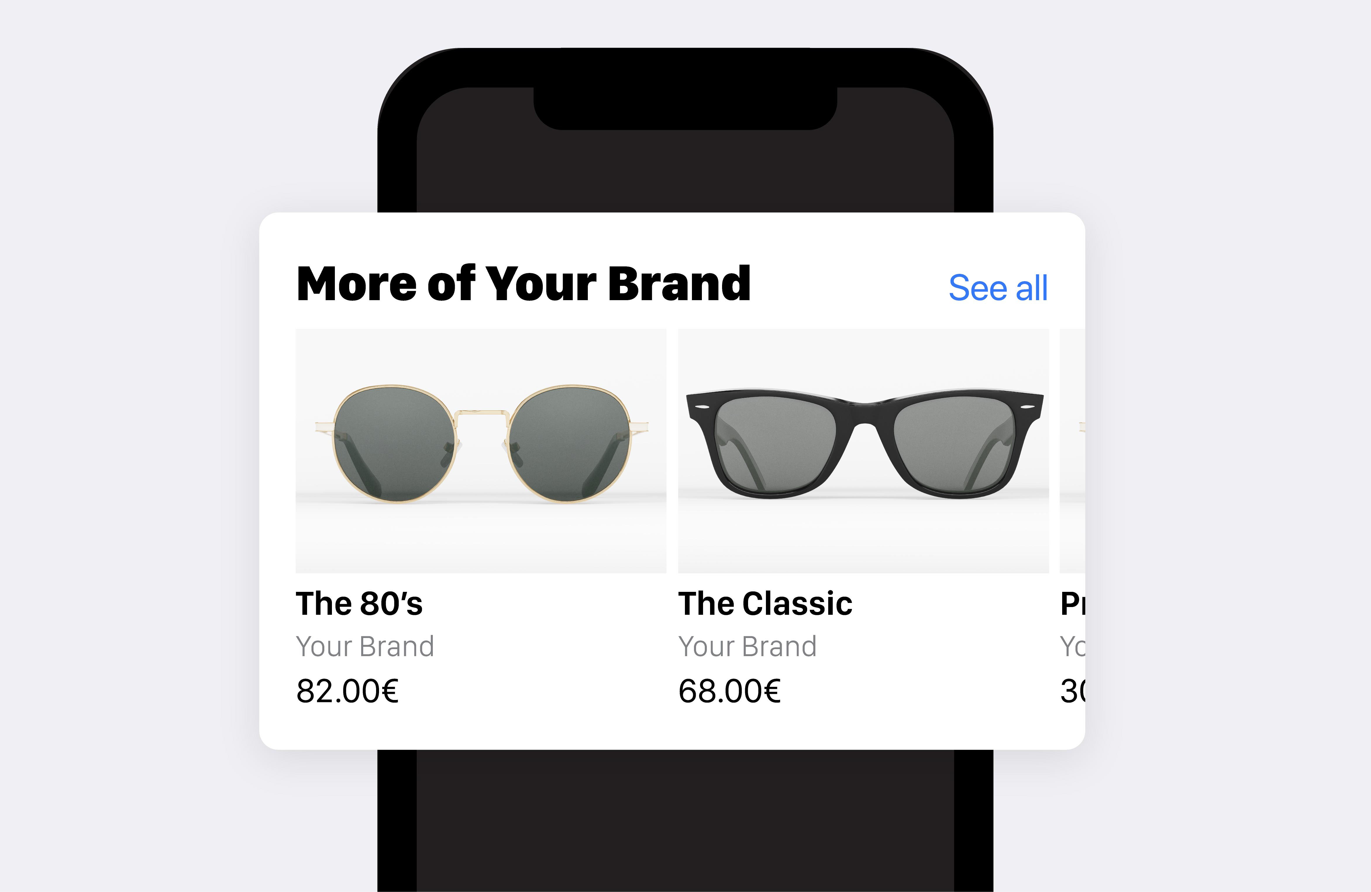 Only recommendations of your brand on the app