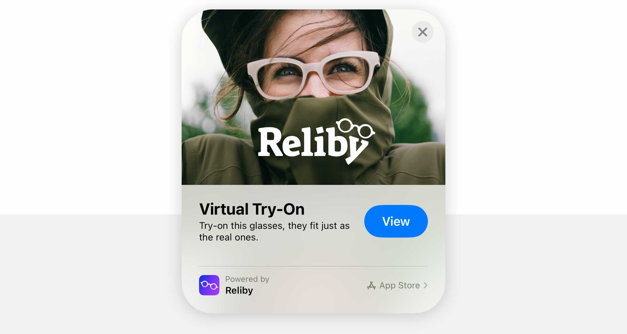 Reliby AppClip panel demo
