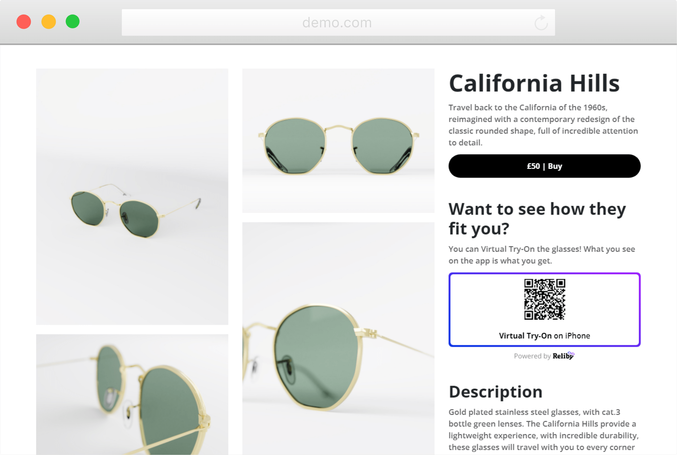Reliby demo product web page illustration